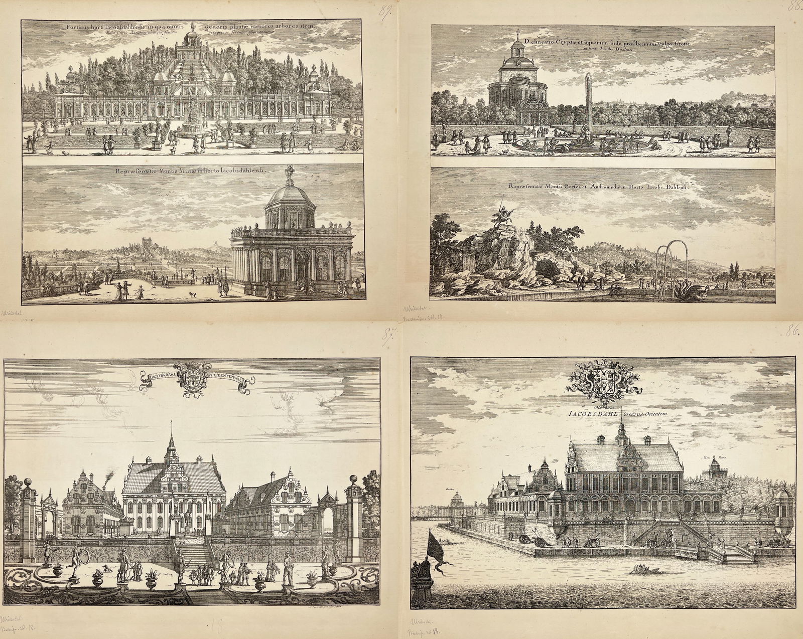 Erik Dahlberg (1625–1703) – Four Views of Ulriksdal Castle, Sweden – Lithograph (1856) (1 of 5)