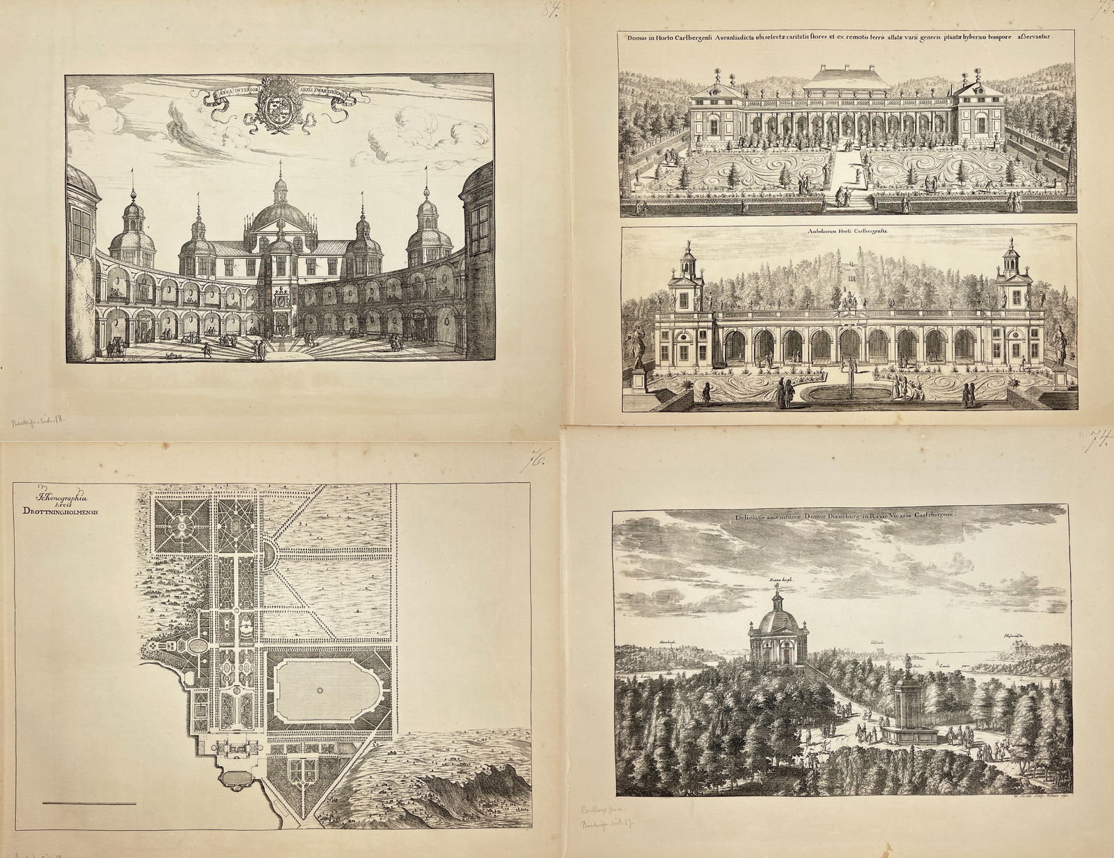 Erik Dahlberg (1625–1703) – Four Views of Swedish Castles and Palaces – Lithograph (1 of 5)