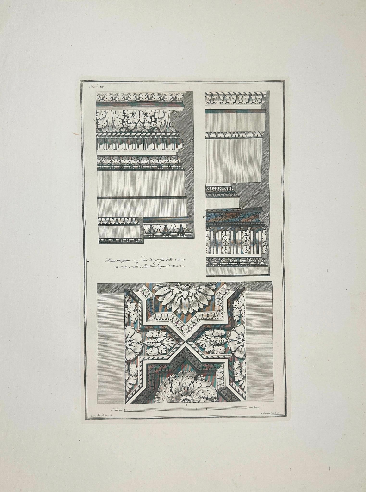 Giocondo Albertolli – Architectural Engraving – Decorative Cornice – Engraving (1 of 3)