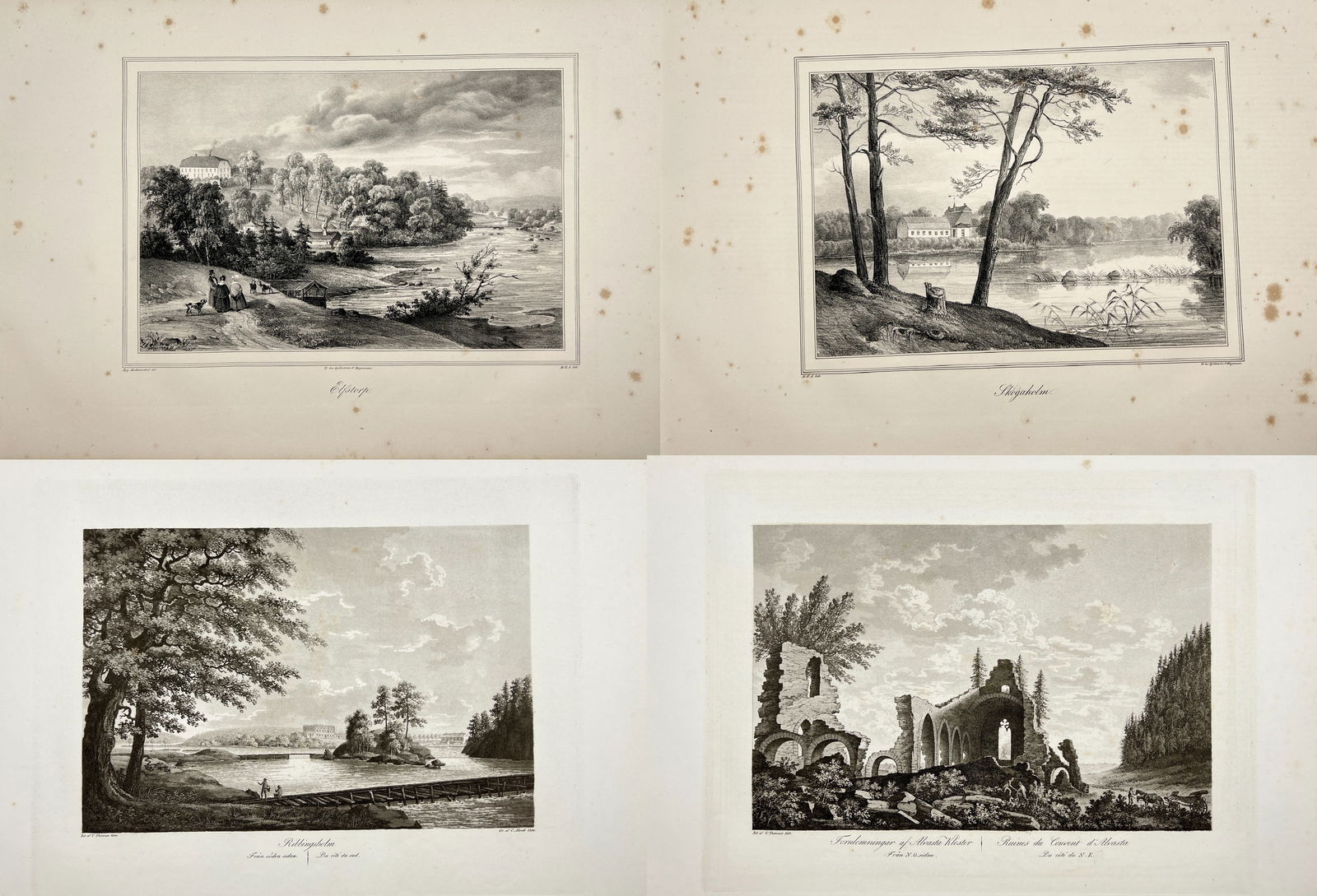 Ulrik Thersner (1779–1828) – Four Views of Swedish Estates and Mansions – Engraving (1 of 5)