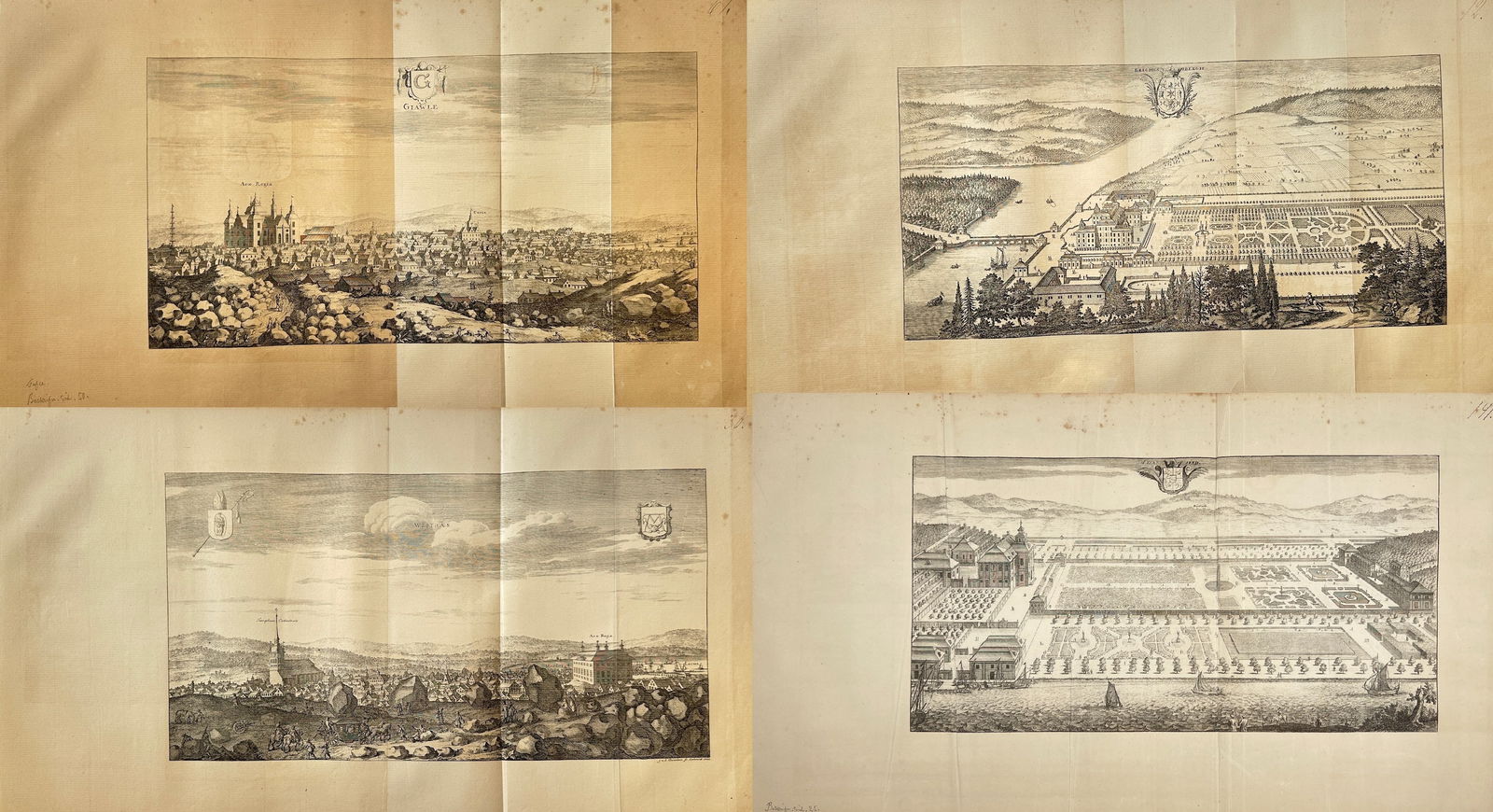 Erik Dahlberg (1625–1703) – Four Views of Swedish Cities and Castles – Lithograph (1856) (1 of 5)