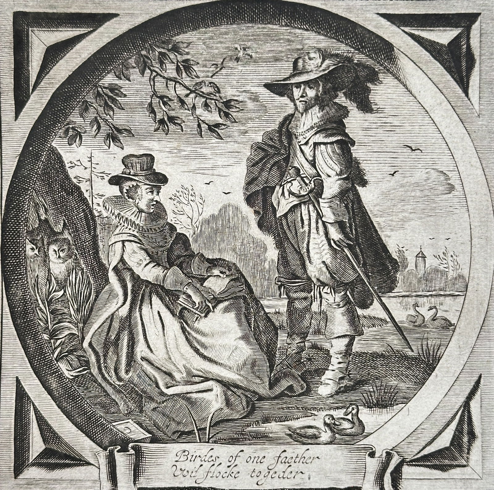 Jacob Cats (1577–1660) – Honest Courtship – Engraving (17th Century) (1 of 3)