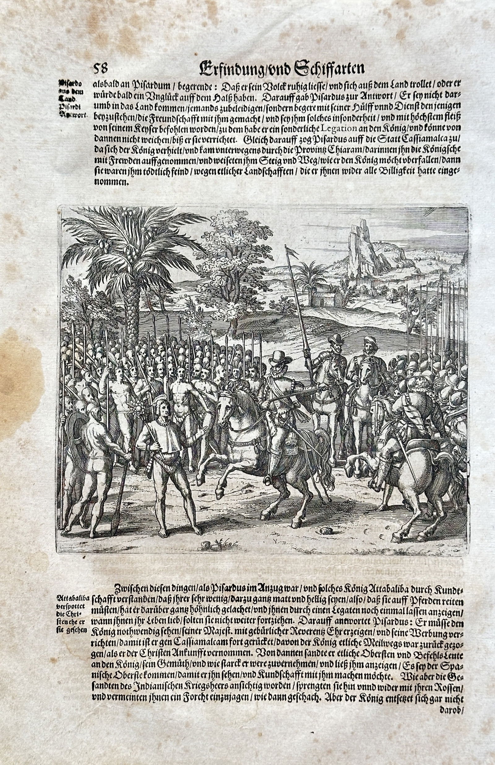 Theodor de Bry (1528–1598) – A Procession in the Netherlands Indies – Engraving (c. (1 of 3)