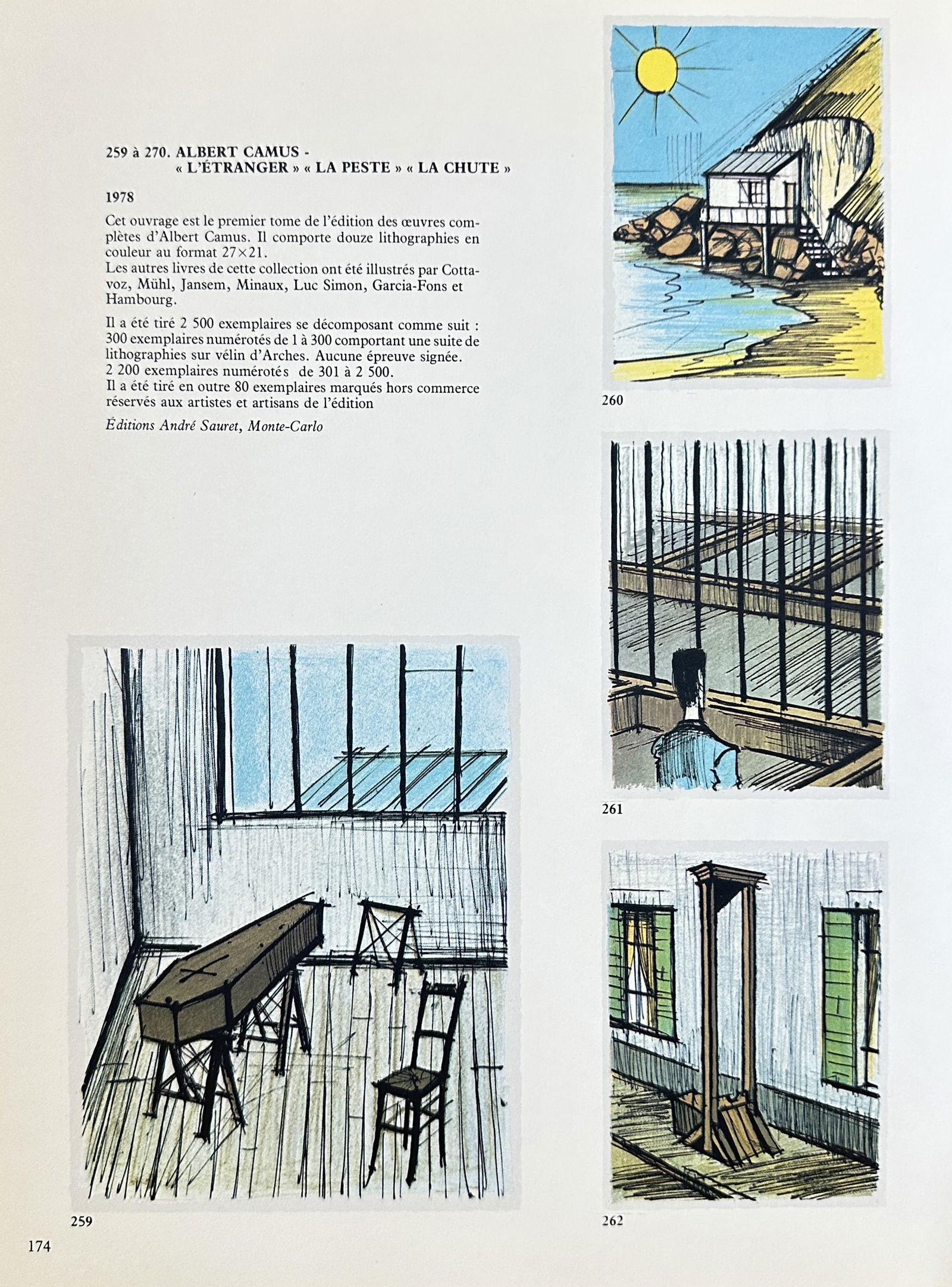 Albert Camus (1913–1960) – Illustrations for the works of The Stranger, The Plague, and The Fall (1 of 3)