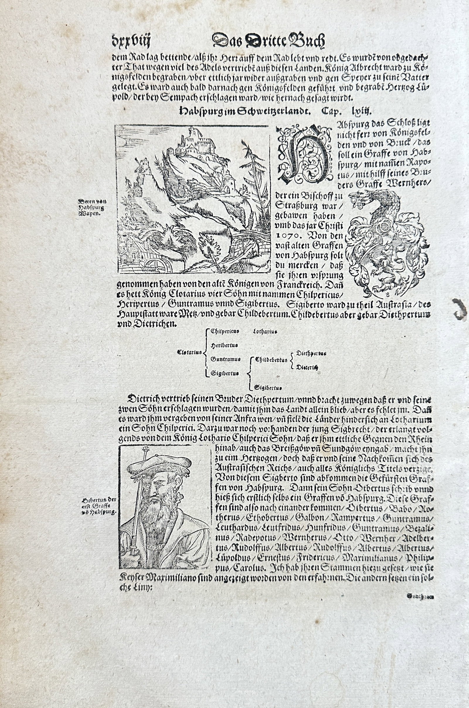 Sebastian Munster (1488–1552) – Cosmographia Universalis – Woodcut (1544) (1 of 3)
