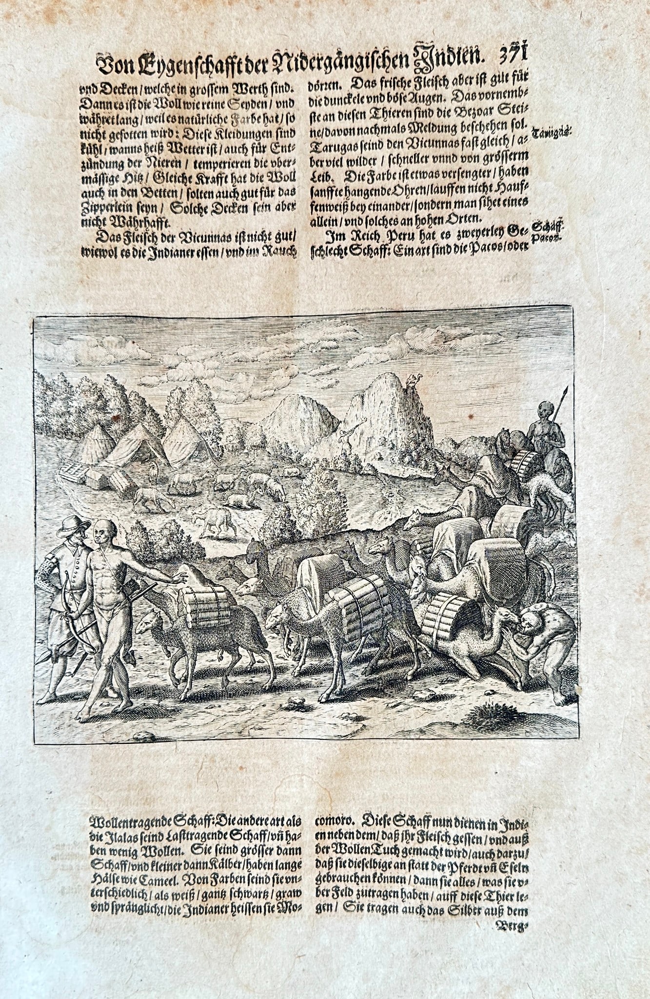 Theodor de Bry (1528–1598) – East Indian Caravan Scene – Woodcut (c. 1600) (1 of 3)