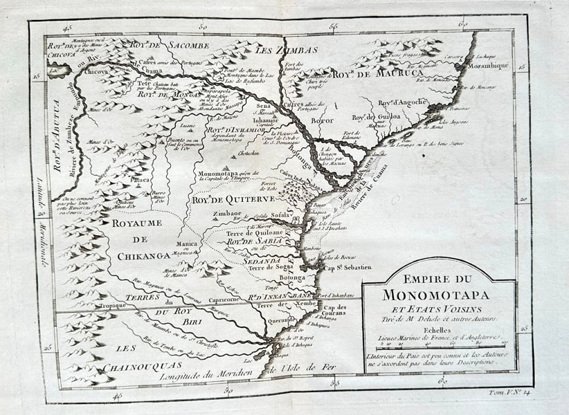 Jacques-Nicolas Bellin (1703–1772) – Map of Indonesia - Samboupo: This finely detailed copperplate engraving presents a panoramic "VUE DE SAMBOUPO" (View of Samboupo), depicting a bustling coastal city or settlement. The urban landscape stretches along the waterfron