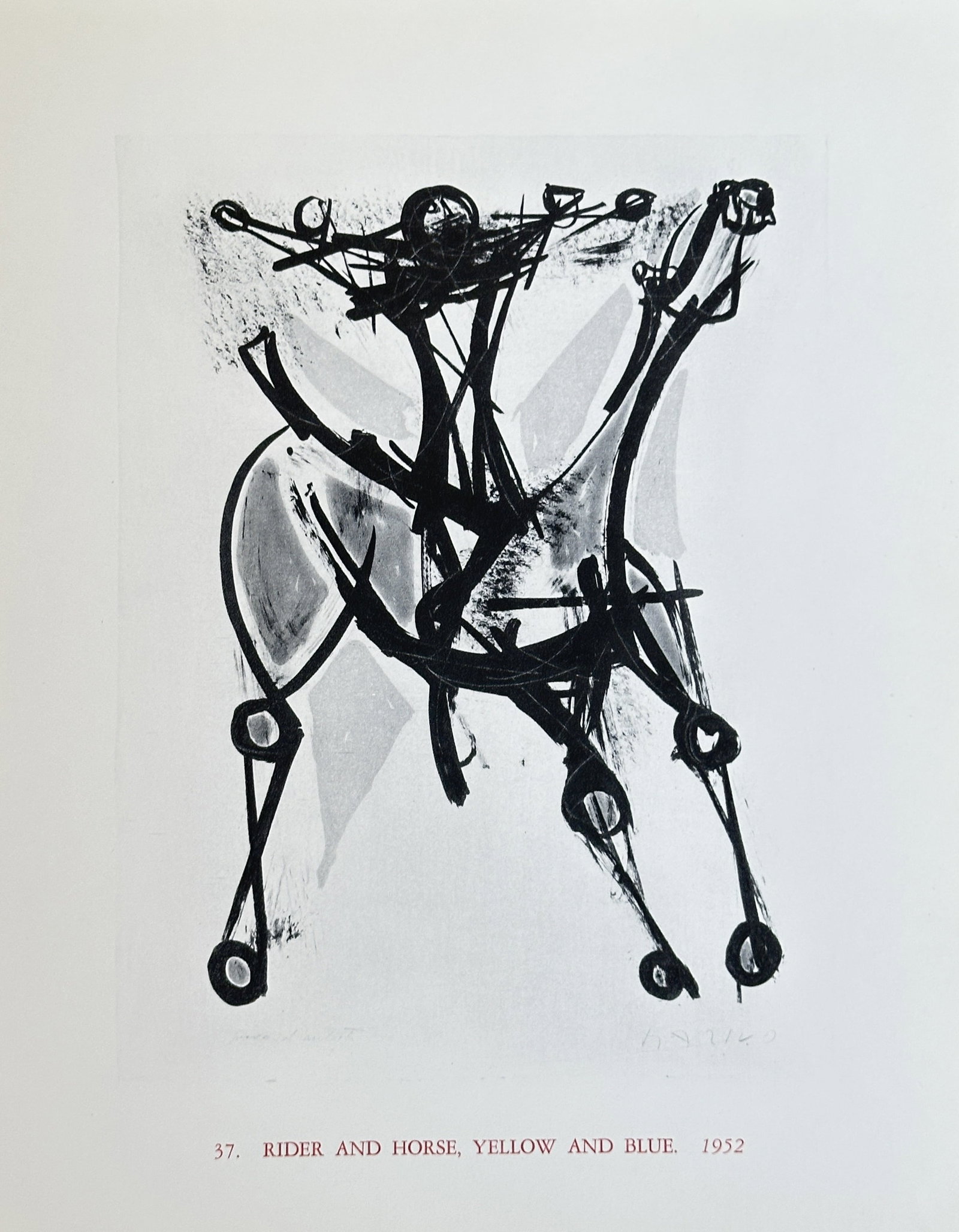 Marino Marini (1901–1980) – Horse and Rider, Yellow and Blue – Lithograph (1952) (1 of 3)