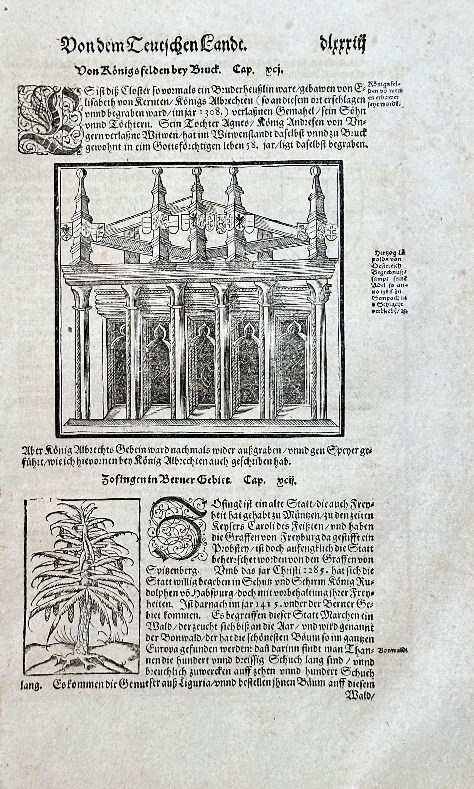 Sebastian Münster (1489-1552) – On the Land of the Goths, the King's Tomb – Woodcut (1550) (1 of 3)