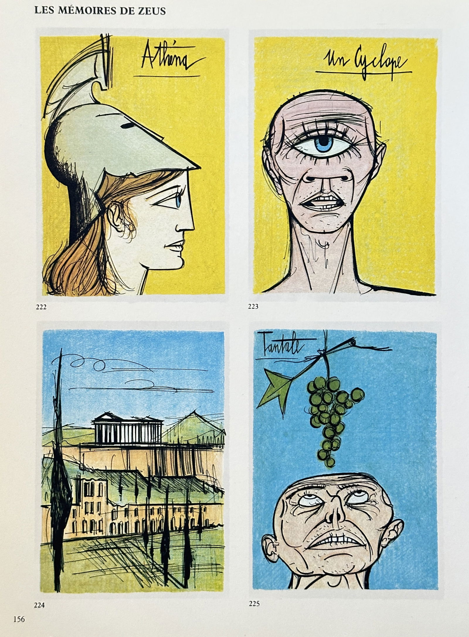 after Bernard Buffet (1928-1999) – Set of Four: The Memoirs of Zeus – Lithograph (1973) (1 of 3)