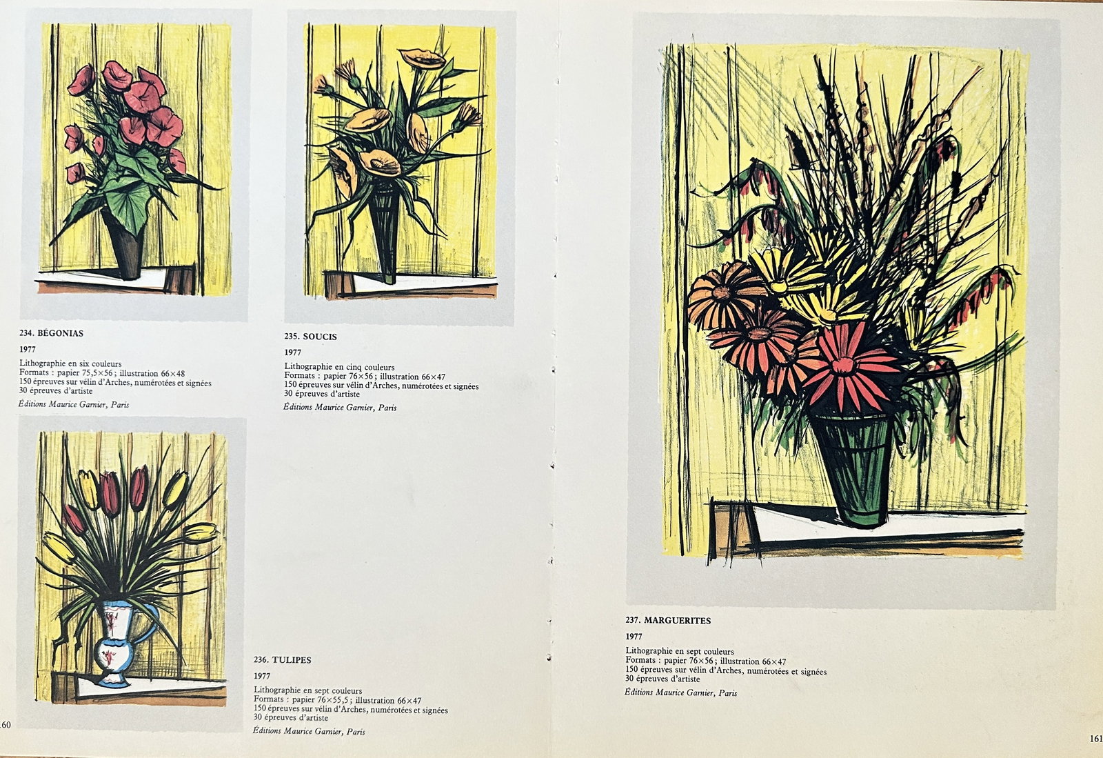 after Bernard Buffet (1928-1999) – Set of Bouquets of Flowers – Lithograph (1977) (1 of 2)