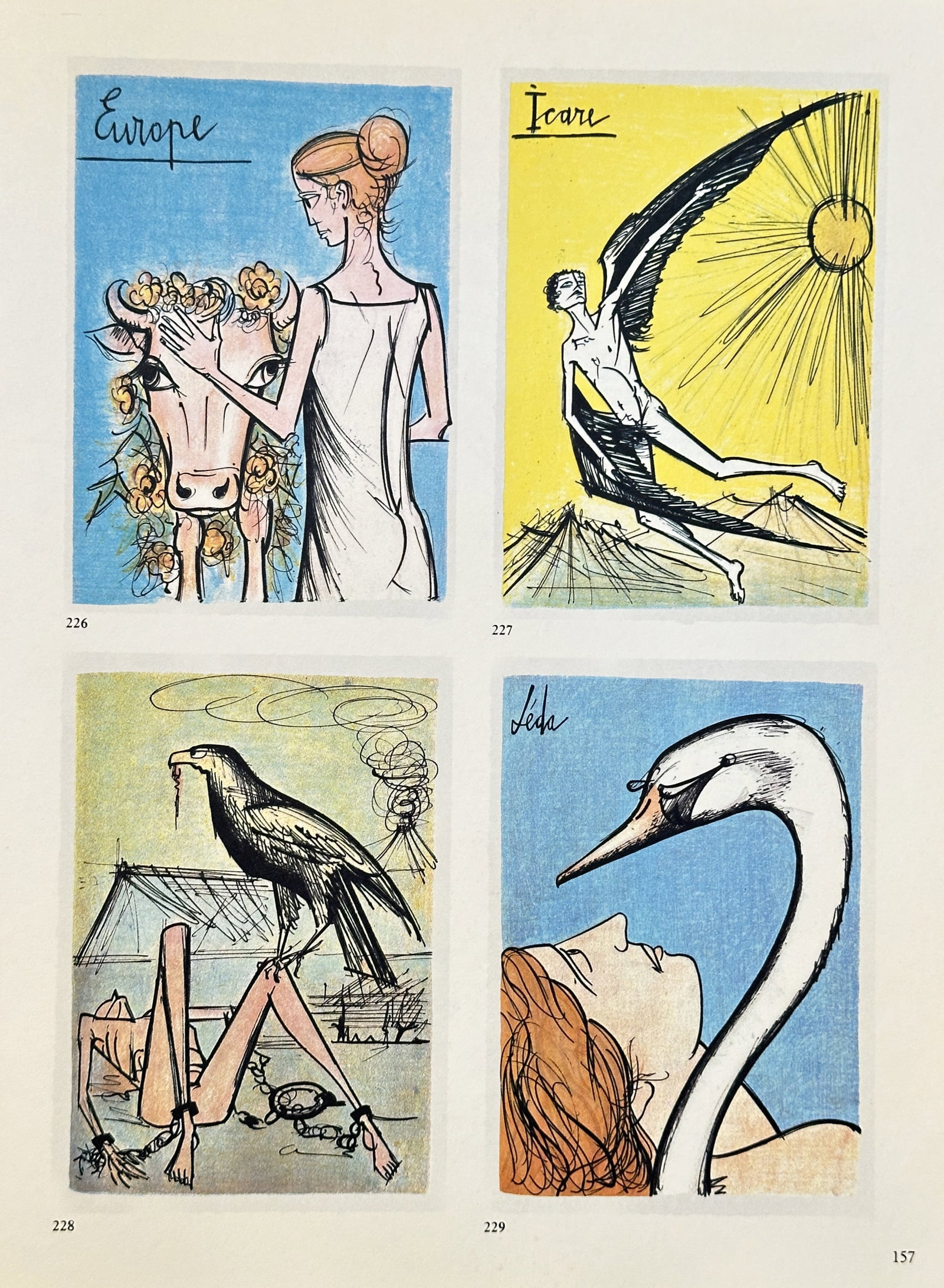 after Bernard Buffet (1928-1999) – Set of 4: The Memoirs of Zeus – Lithograph (1973) (1 of 2)