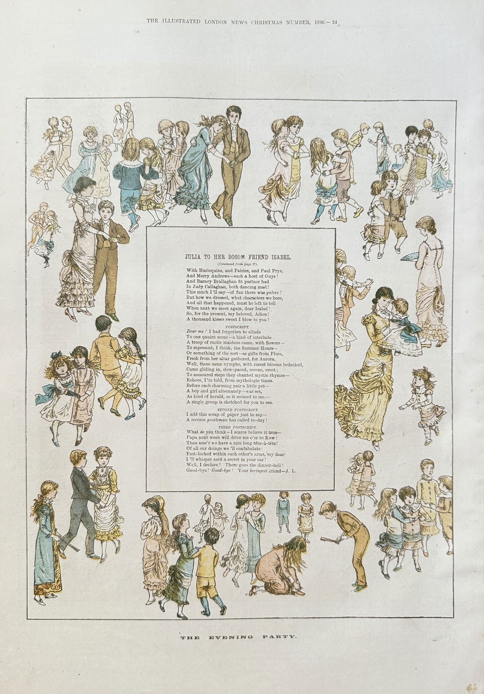 The Illustrated London News Christmas Number – The Evening Party – Print (1880) (1 of 2)