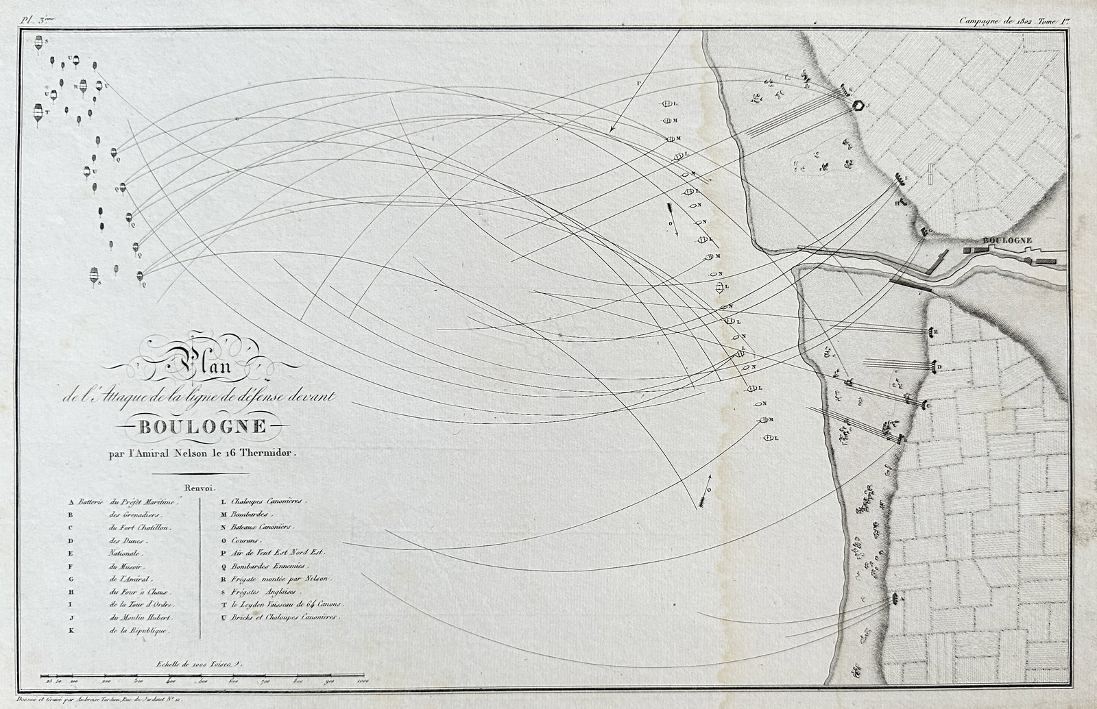 Ambroise Tardieu – Map of France - Plan of the Attack on the Defense Line in front of Boulogne (1 of 3)