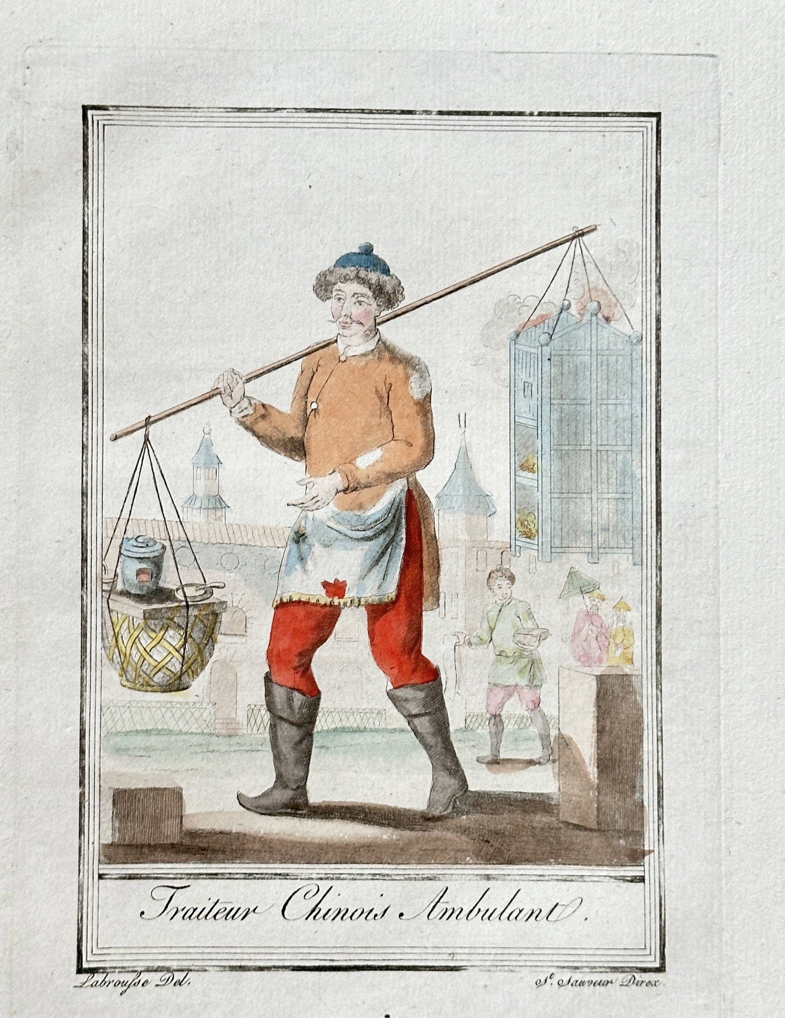 Jacques Grasset de Saint-Sauveur – Ambulant Chinese Caterer – Hand-colored Engraving (1797) (1 of 3)