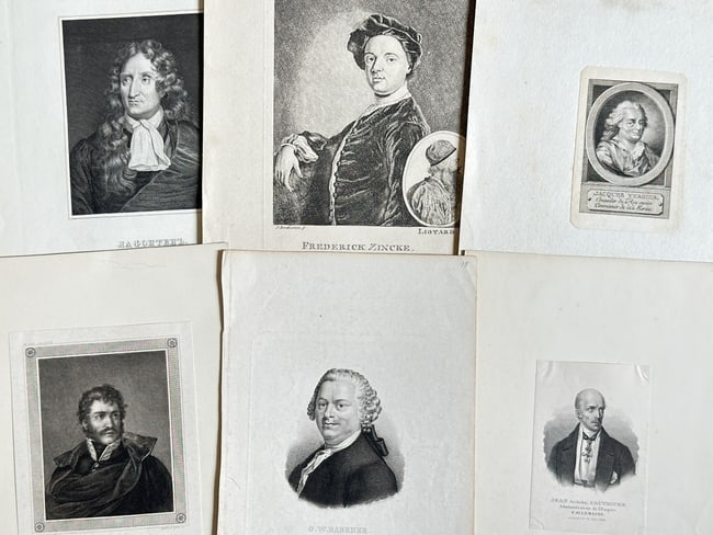 Various Engravers – Set of 6 Portraits of Historical Figures – Heinrich Schütz (1 of 2)