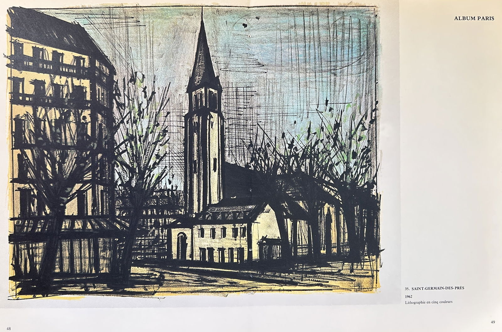 Bernard Buffet (1928-1999),after – Saint-Germain-des-Prés – offset lithography (20th century) (1 of 3)