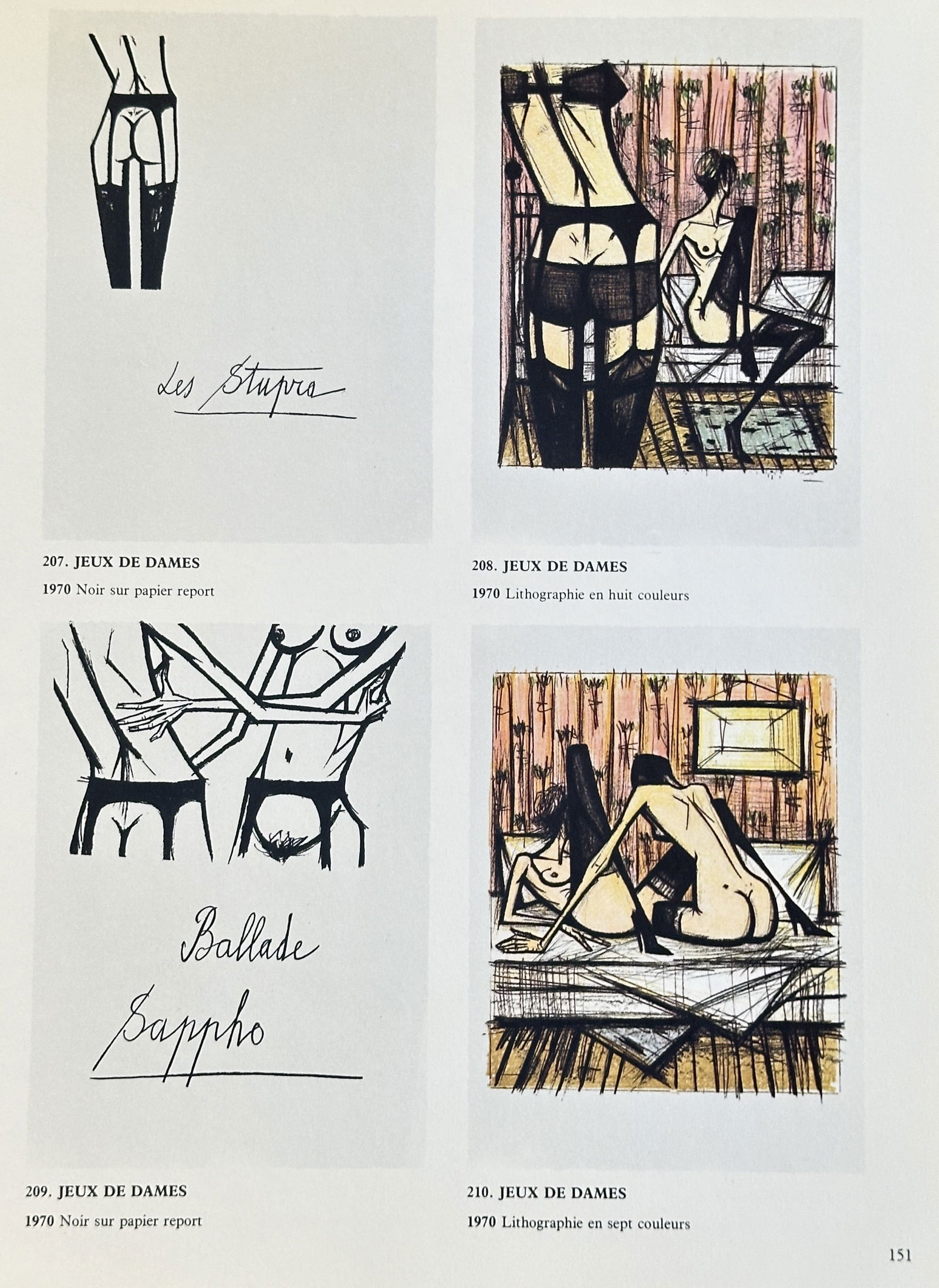 Bernard Buffet (1928-1999),after – Set from the Jeux de Dames Series – offset lithography (1 of 3)