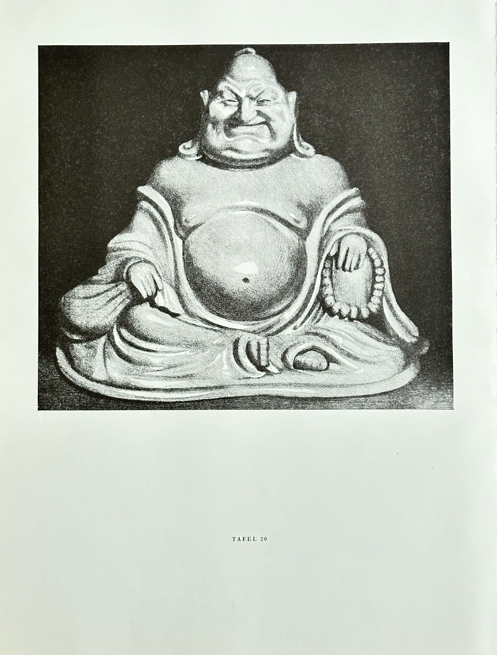 Honoré Daumier (1808-1879),after – Chinese Magot – Lithograph: This is a lithograph by Honoré Daumier after, depicting a satirical representation of a Chinese statue. The work features a seated figure with a prominent belly and a smiling, exaggerated face. The p