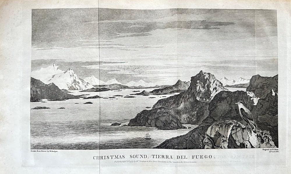 William Hodges (1744–1797) – Christmas Sound, Tierra del Fuego – Engraving (1 of 3)