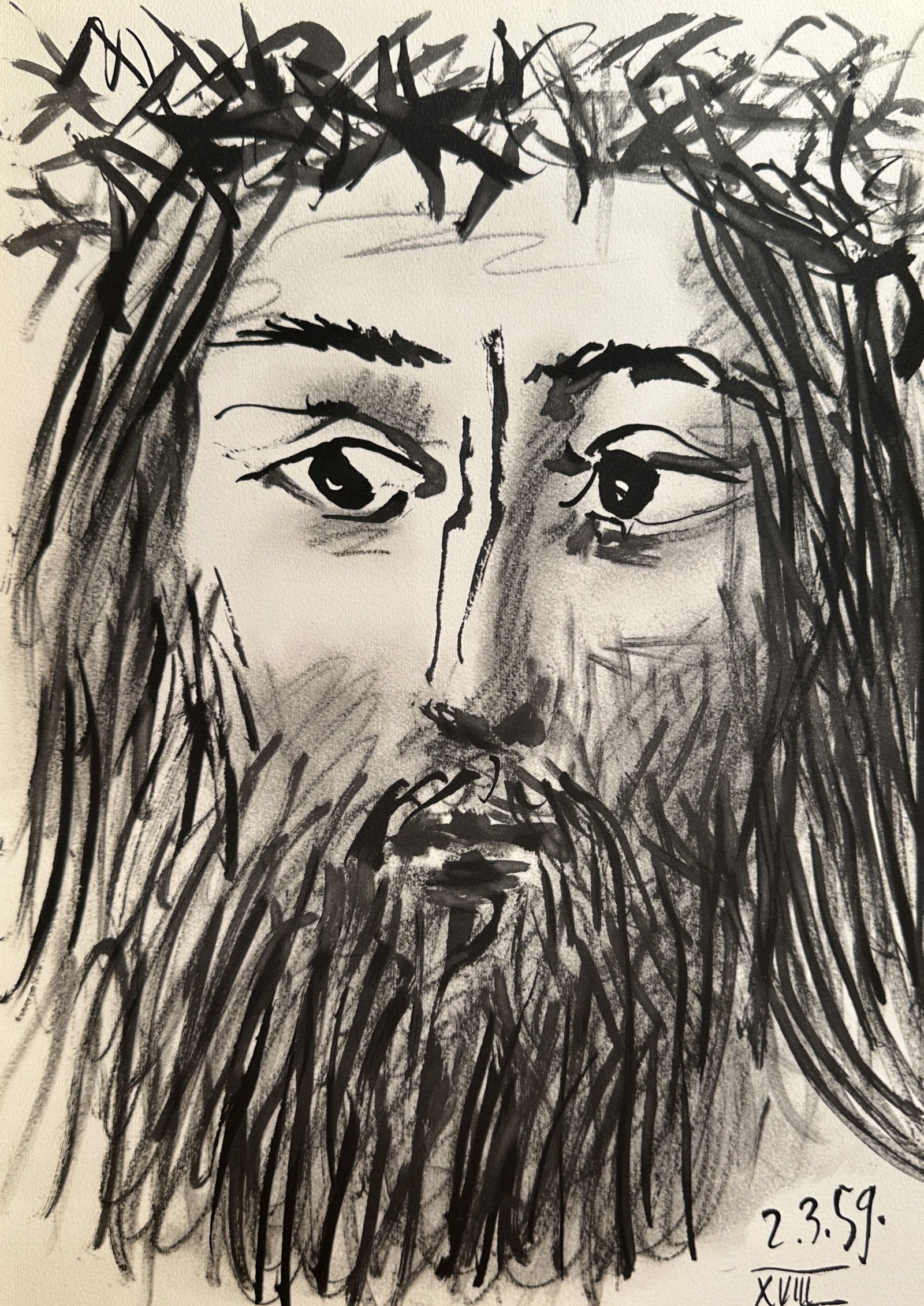 Pablo Picasso (1881-1973),after – Head of Christ – offset lithography  (20th century) (1 of 3)