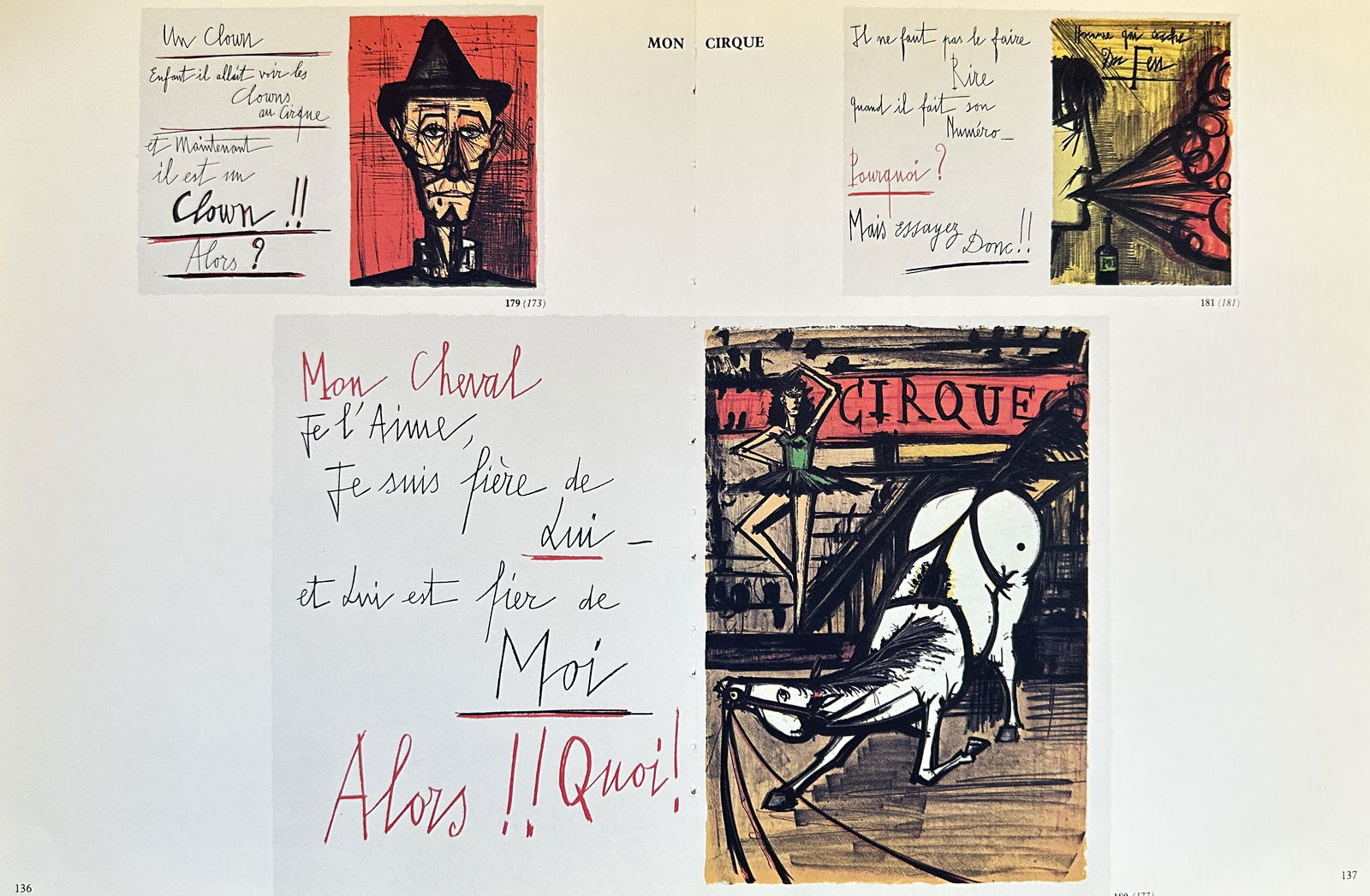 Bernard Buffet,after – Two Illustrations from the Mon Cirque Series - offset lithograph (1 of 2)