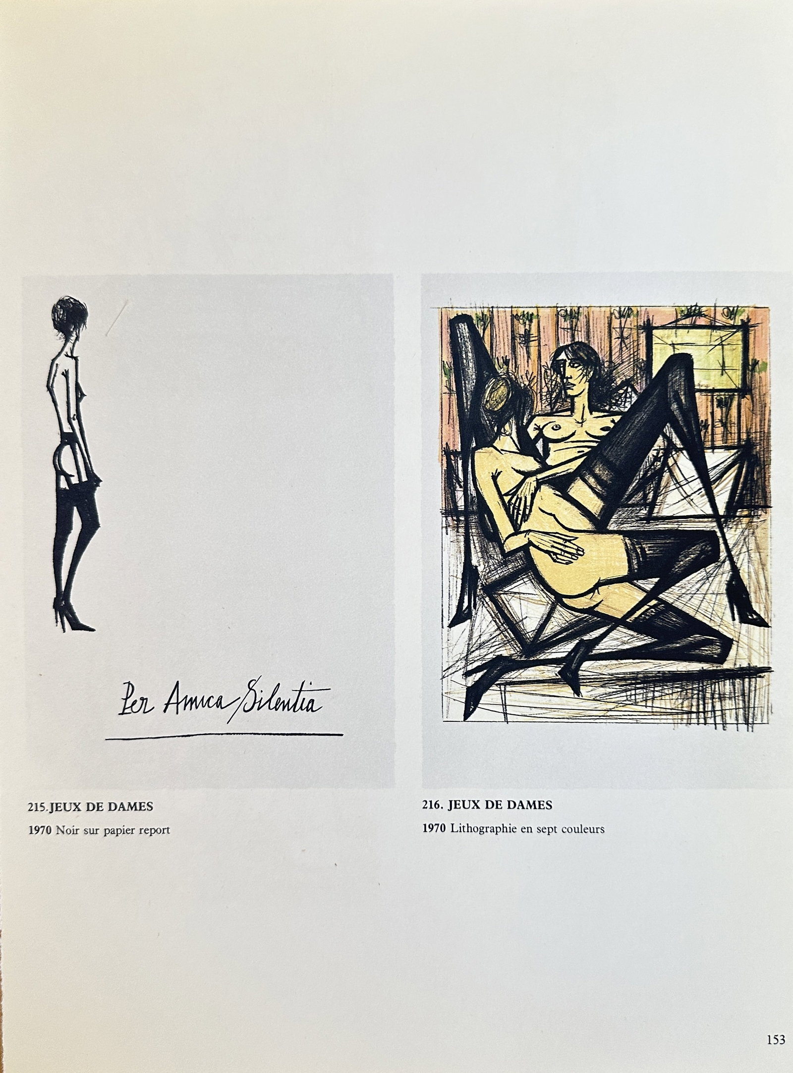 Bernard Buffet,after  – Set of two: from the Jeux de Dames Series – offset lithograph (1 of 2)
