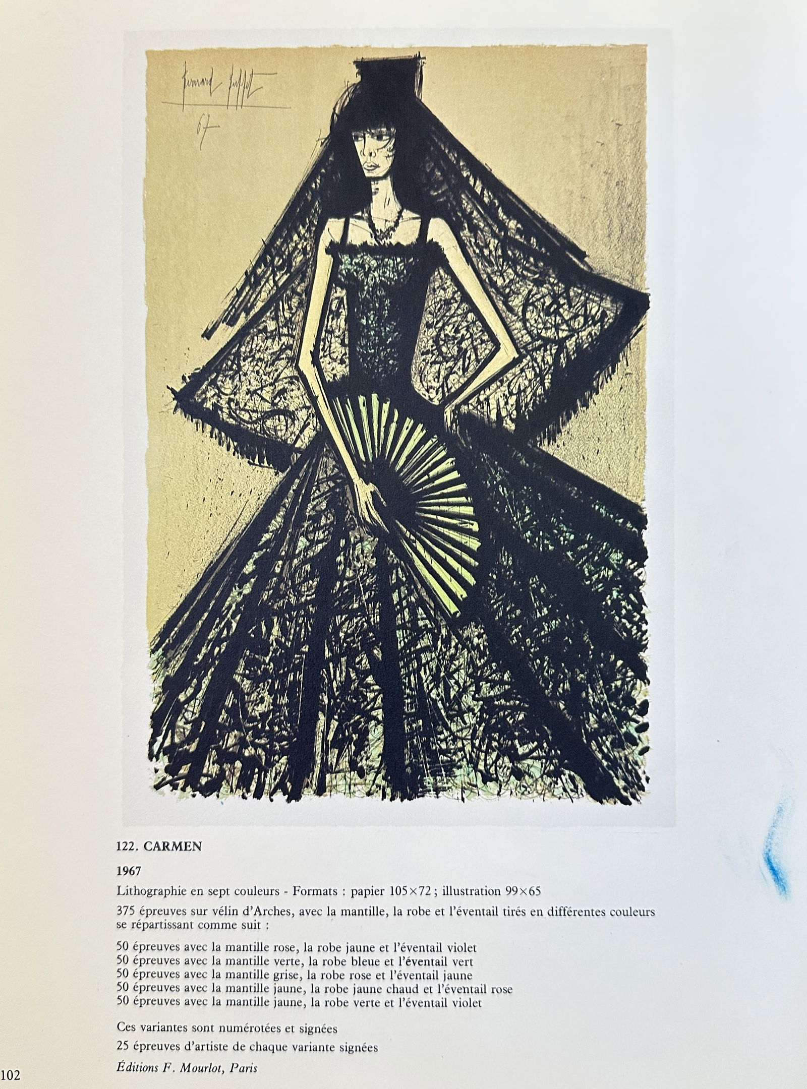 Bernard Buffet (1928-1999),after – Carmen – offset lithography (20th century) (1 of 2)