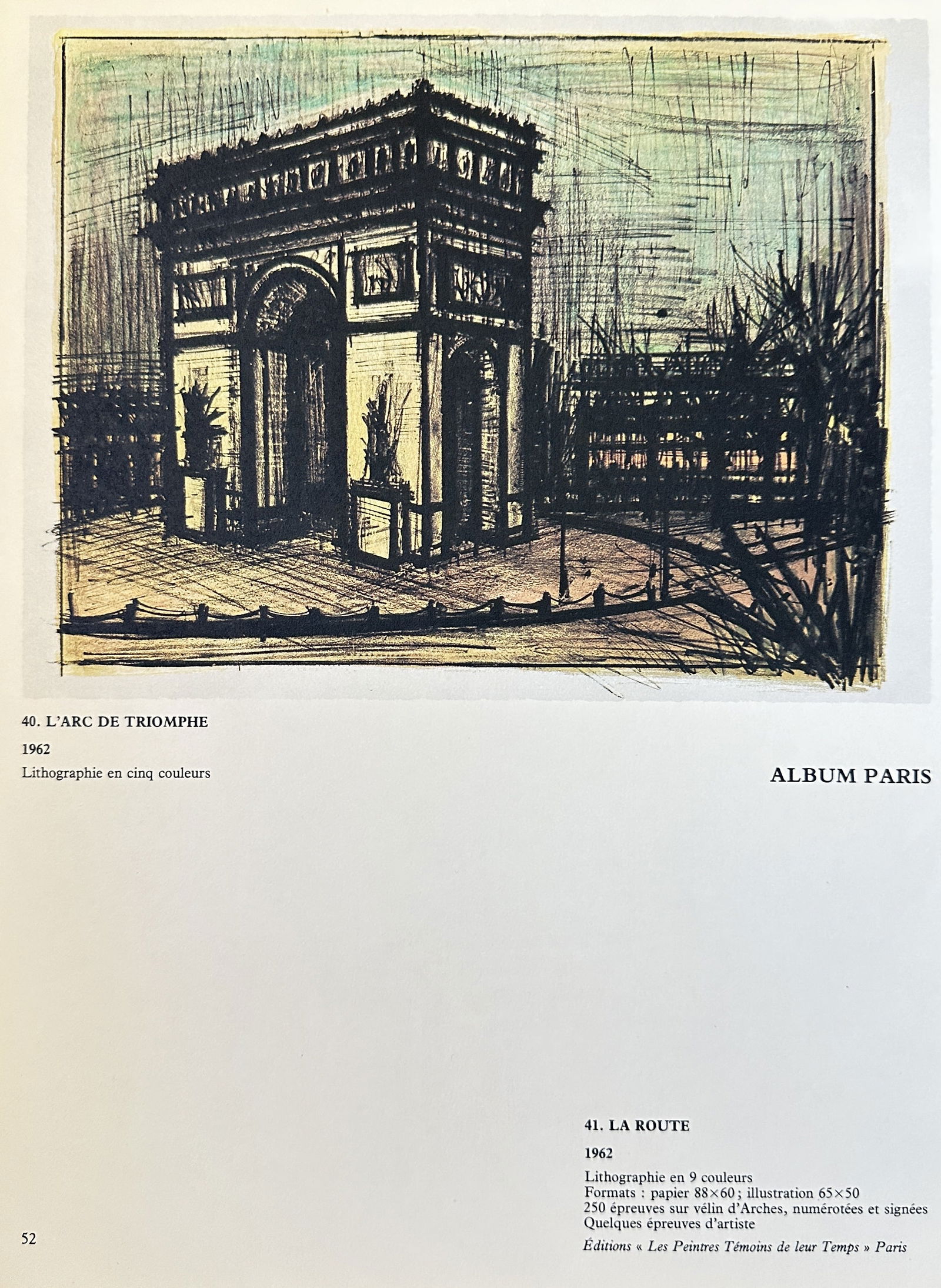 Bernard Buffet,after  – Set of two: The Arc de Triomphe and The Road – offset lithograph (1 of 2)
