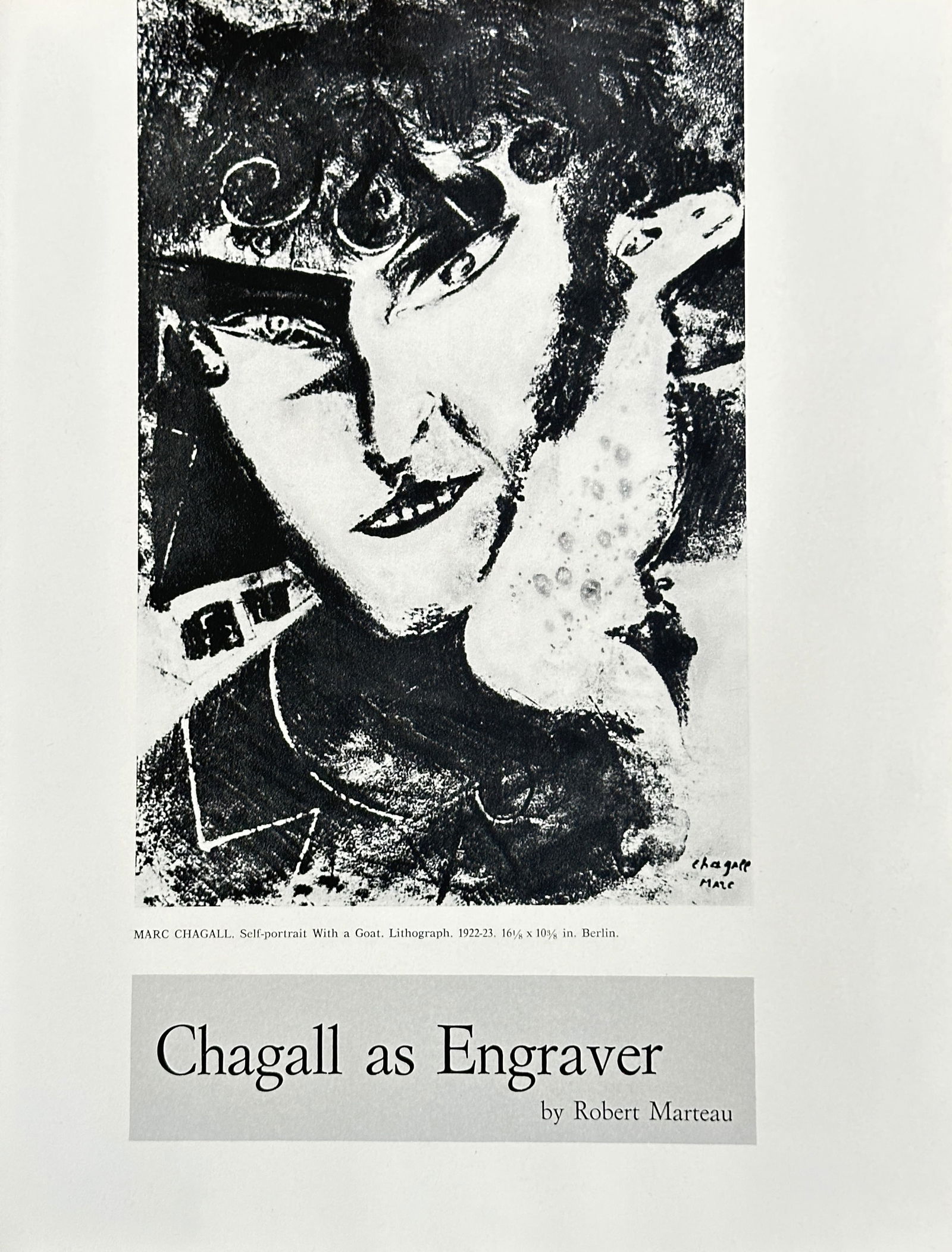 Marc Chagall (1887-1985),After – Self-portrait with a Goat – offset lithograph (1 of 2)