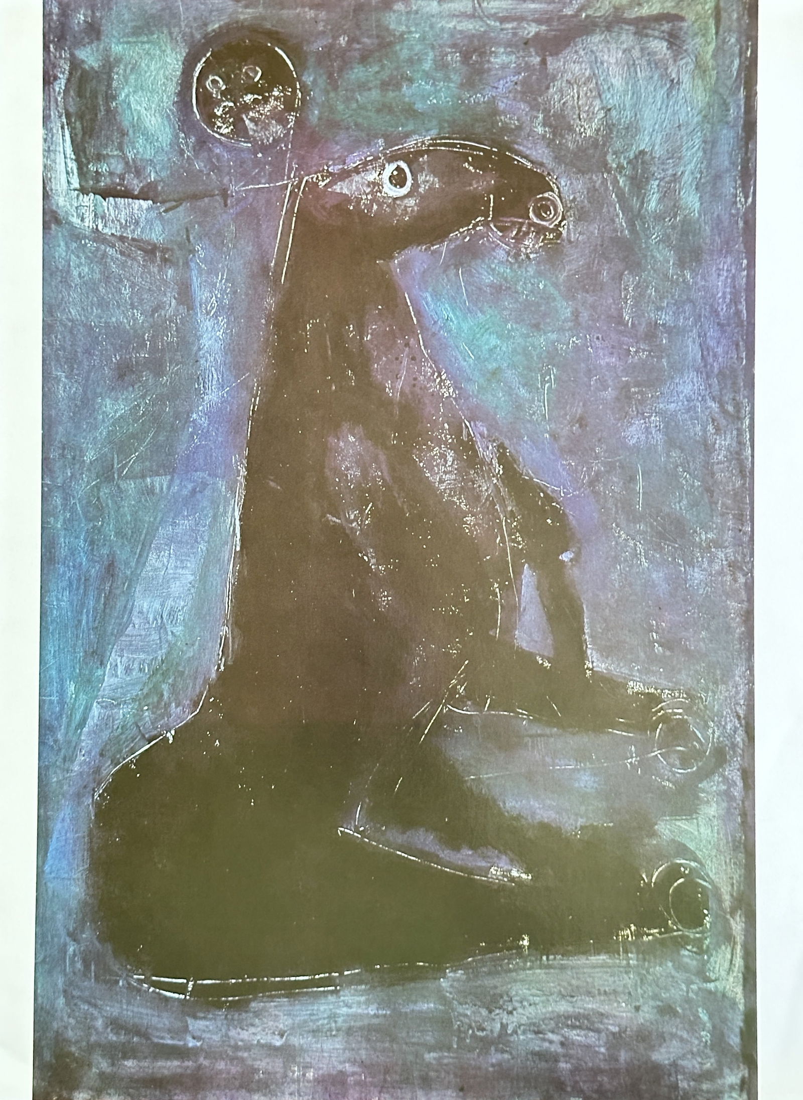 After Marino Marini (1901-1980) – Le Chevalier Bleu (The Blue Knight) – Offset Lithograph (1972) (1 of 2)