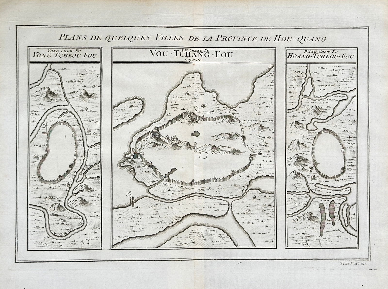 Jacques-Nicolas Bellin – Plans of Cities in the Province of Huguang: Yongzhou, Wuchang, and (1 of 3)