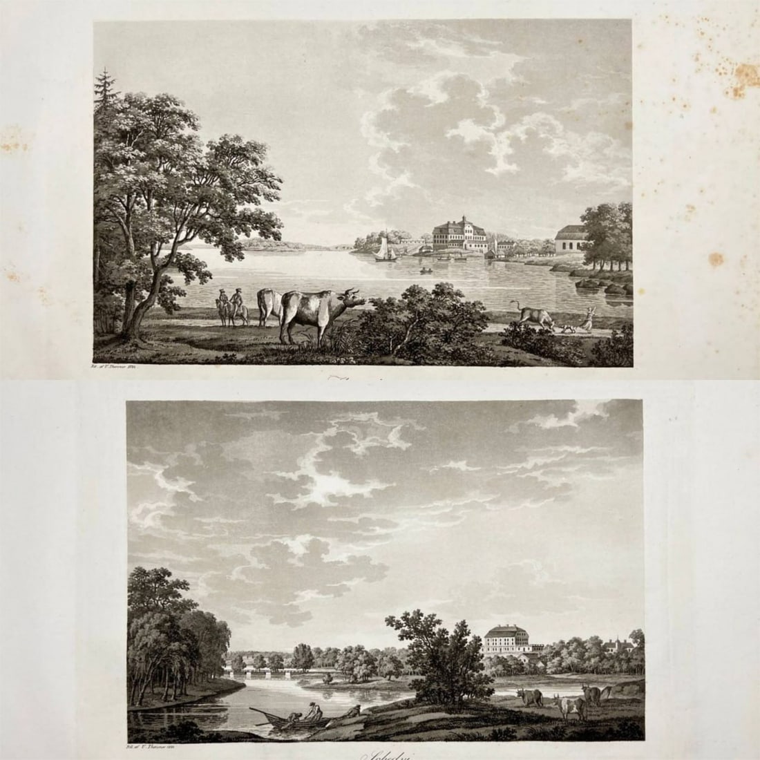 Ulrik Thersner – Set of 2: View of the Inn in Wörlitz (Germany) and View of Svaneholm Castle (1 of 3)