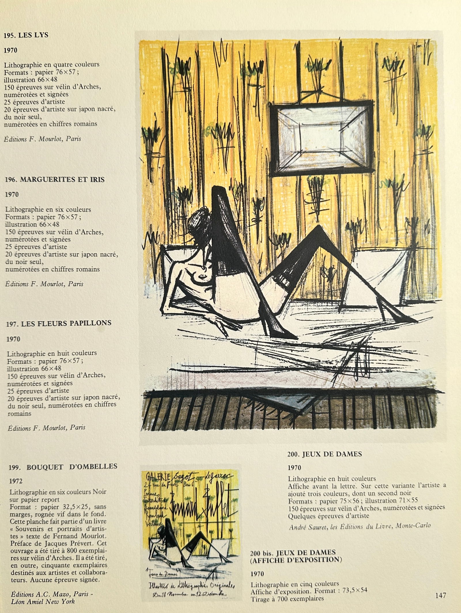 Bernard Buffet (1928–1999), after – Interior with Reclining Figure – Offset print (20th (1 of 2)