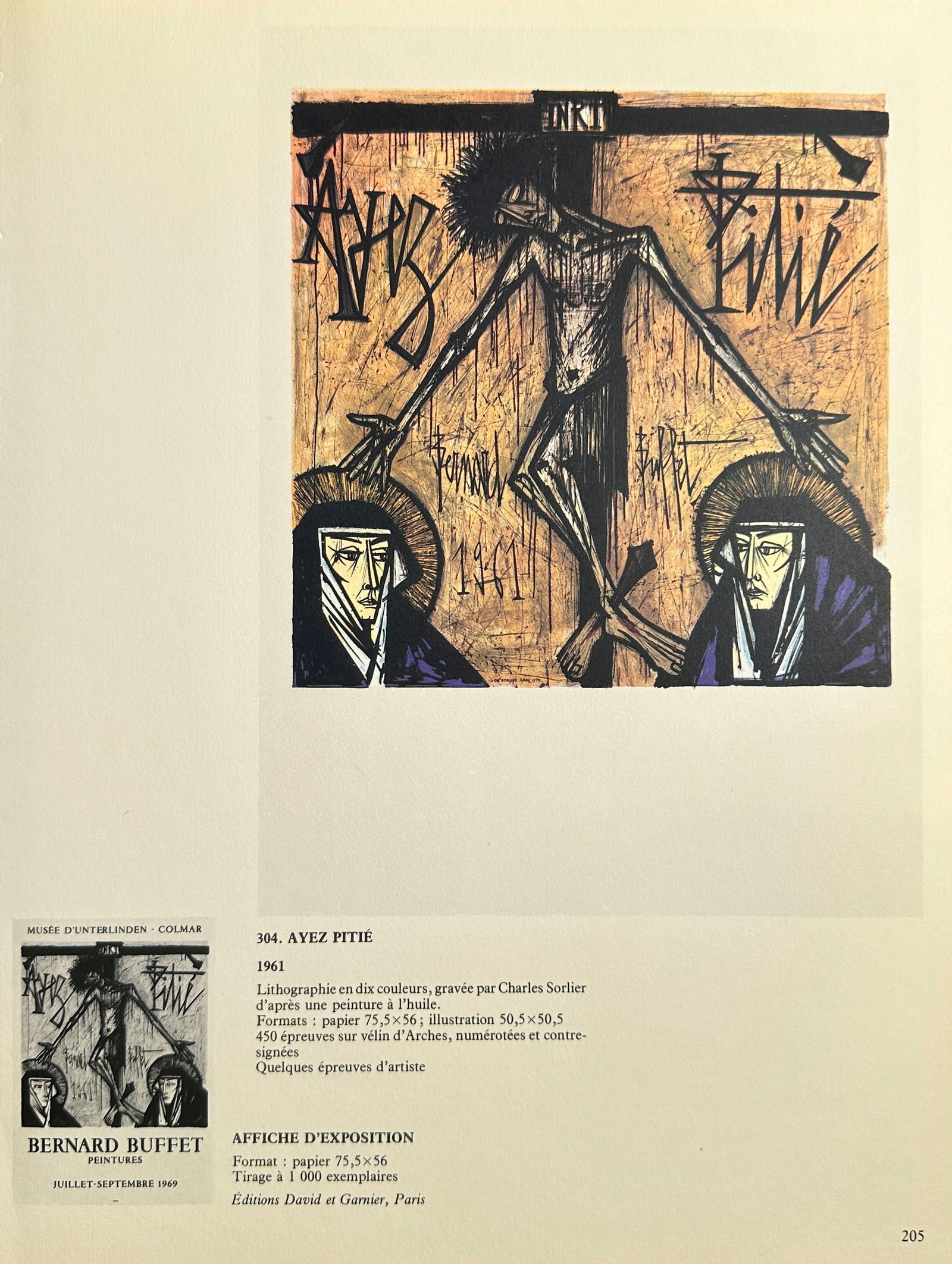 Bernard Buffet (1928–1999), after – Have Mercy (Ayez Pitié) – Offset print (20th Century) (1 of 2)