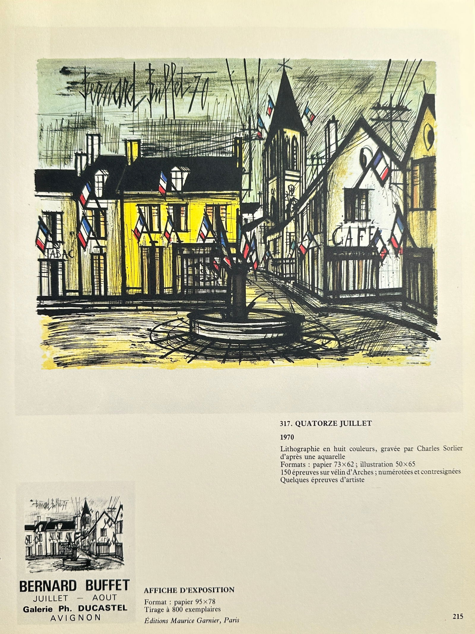 Bernard Buffet (1928–1999), after – July 14th (Quatorze Juillet) – Offset print (20th Century) (1 of 2)