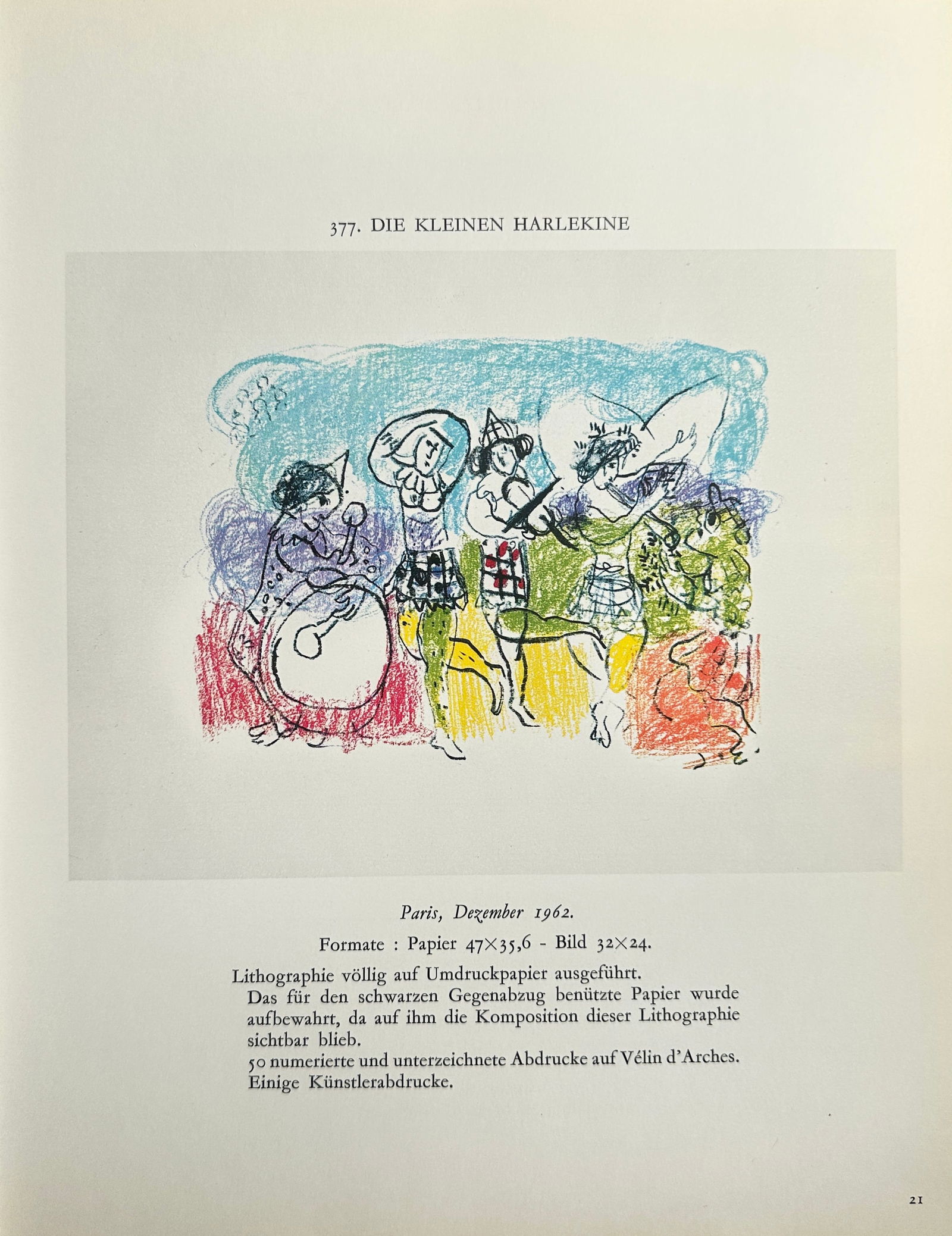 Marc Chagall (1887–1985), after – The Little Harlequins (Die Kleinen Harlekine) – Offset print (1 of 2)