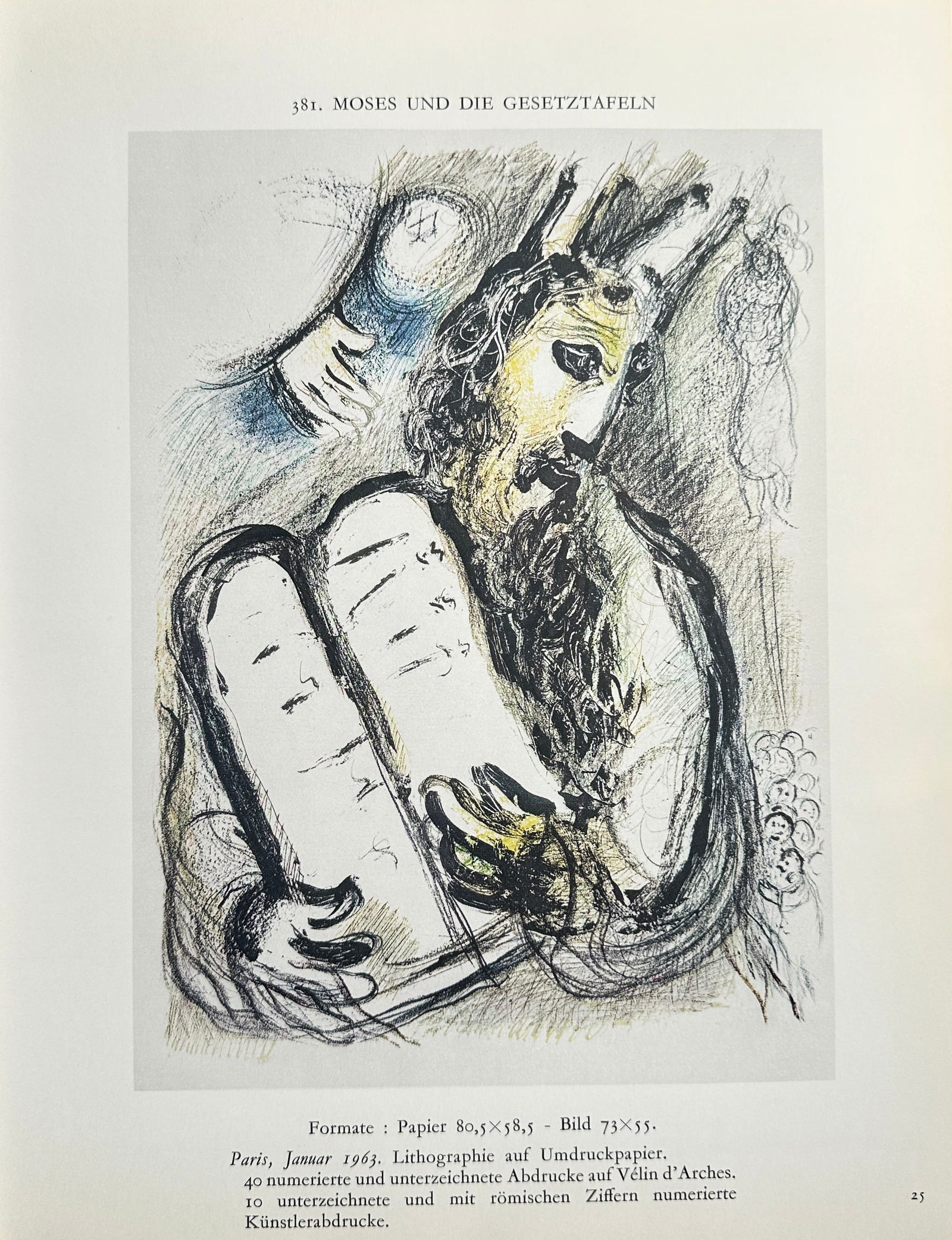 Marc Chagall (1887–1985), after – Moses and the Tablets of Law (Moses und die Gesetztafeln) (1 of 2)