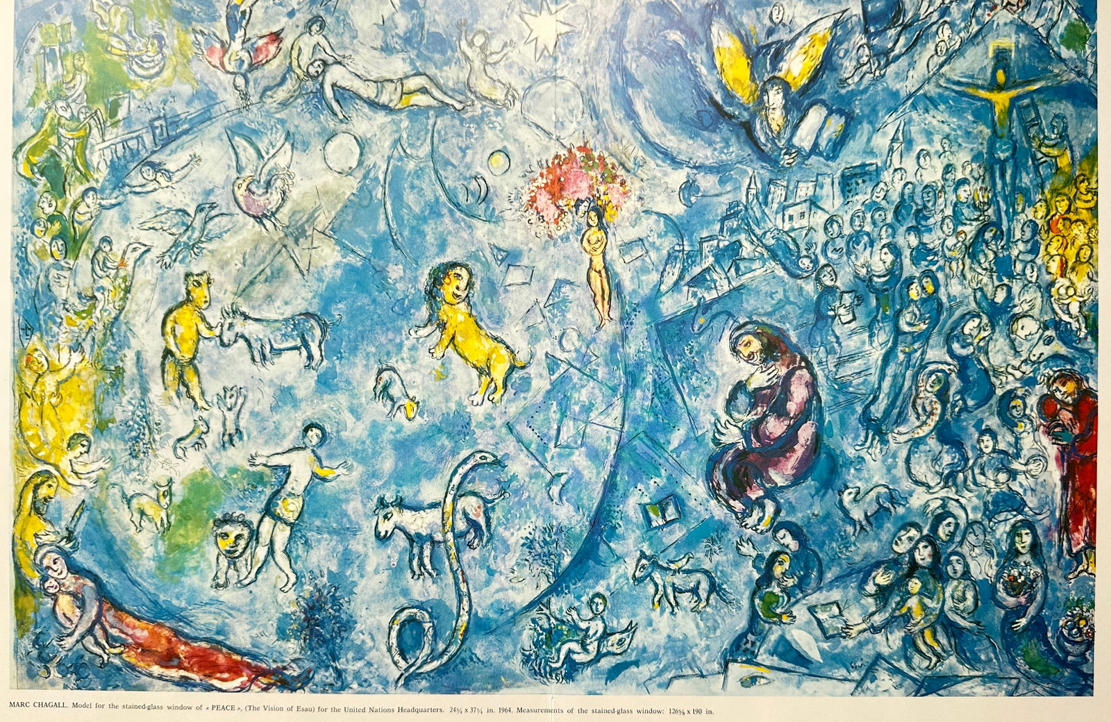 Marc Chagall (1887–1985), after – Model for the Stained-Glass Window of Peace – Offset print (1 of 2)