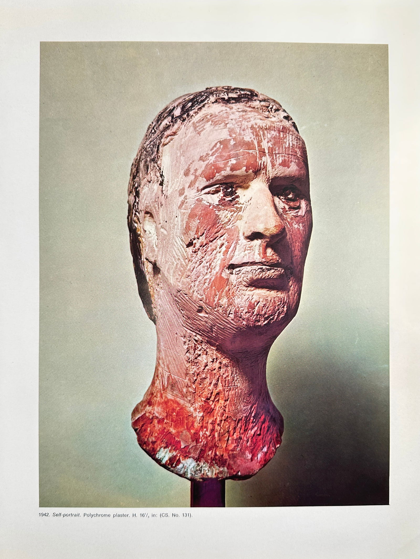 Marino Marini (1901–1980), after – Self-Portrait (Polychrome Plaster) – Offset print (20th (1 of 2)