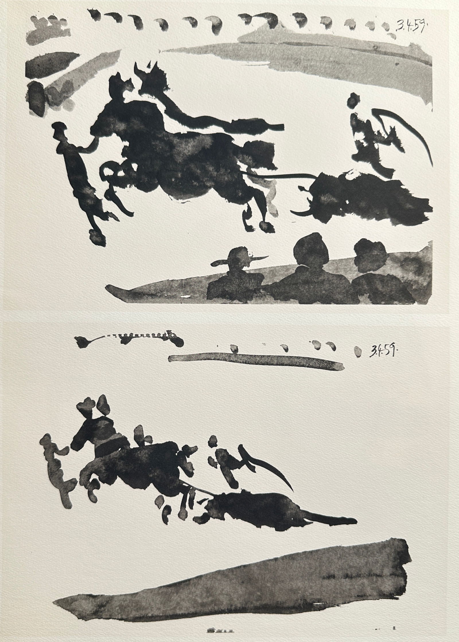 Pablo Picasso (1881–1973), after – Two Corrida Scenes – Offset print (20th Century) (1 of 2)
