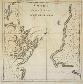 Captain James Cook – Map of New Zealand / Chart of Cook’s Strait in New Zealand (1 of 3)