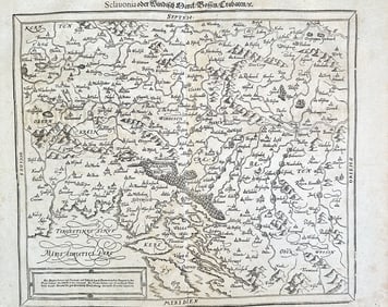 Sebastian Münster (1488–1552) – Map of Slavonia or the Wendish Lands, Bosnia (1 of 3)