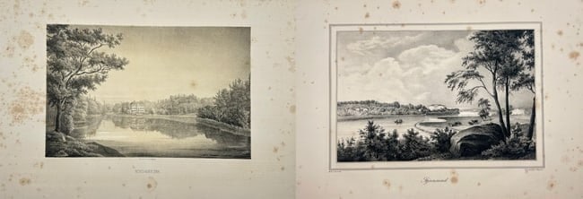 Ulrik Thersner – Set of 2 Landscape Engravings – Views of Helgerum – Engravings (1 of 3)