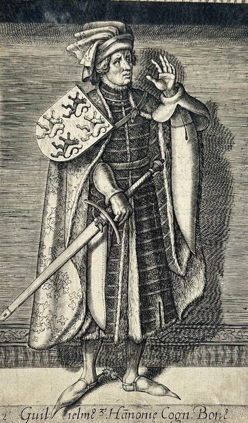 Anonymous – Portrait of Guillaume I de Hainaut (William the Good) – Engraving (1 of 2)