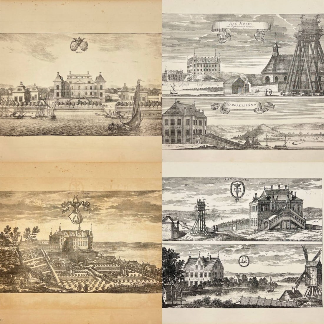 Erik Dahlberg – Set of 4: View of Näsby Castle, View of Mörby Castle, View of Borgholm Castle (1 of 5)