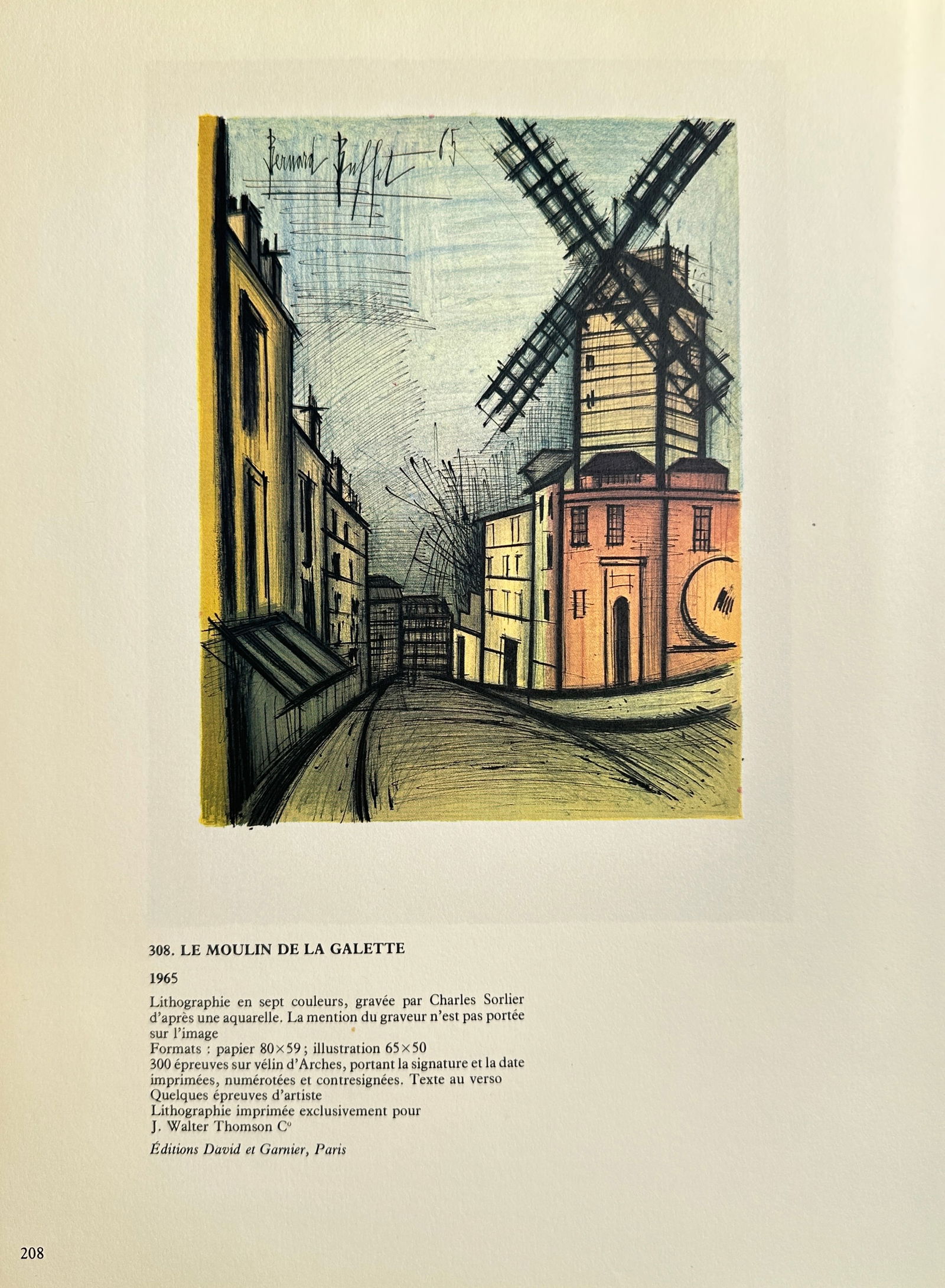 Bernard Buffet (1928–1999), after – The Moulin de la Galette – Offset print (20th Century) (1 of 3)