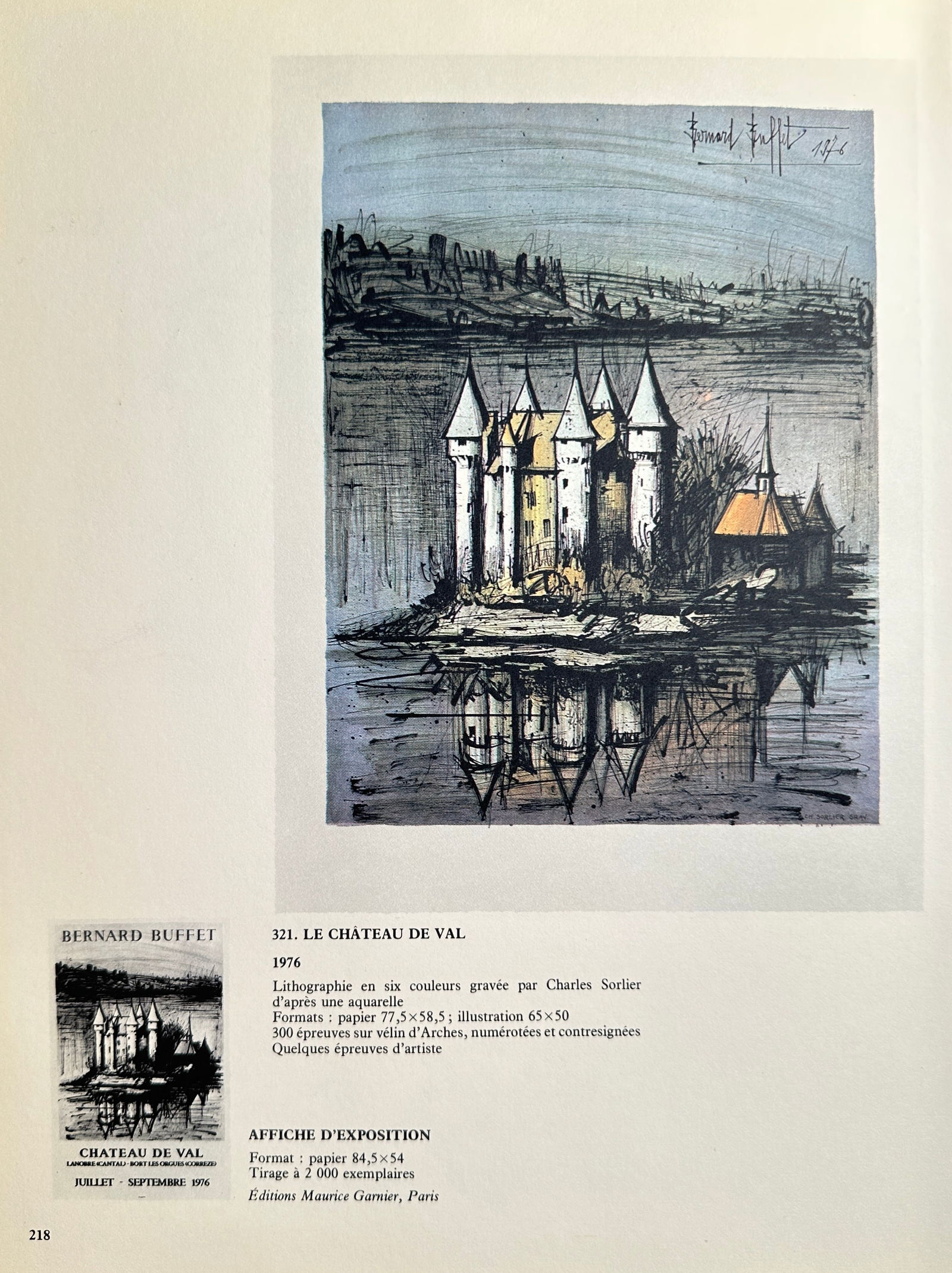 Bernard Buffet (1928–1999), after – The Château de Val – Offset print (20th Century) (1 of 3)