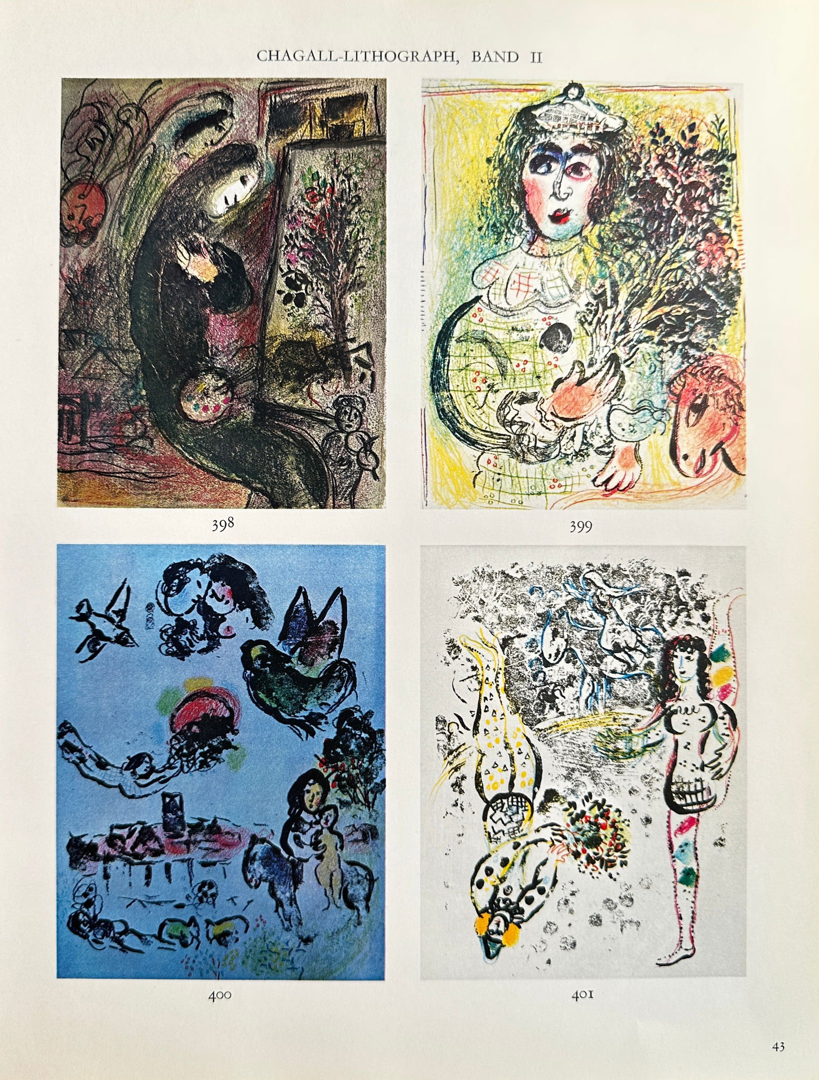 Marc Chagall (1887–1985), after – Set of Four Lithograph Studies (from Volume II) – Offset (1 of 2)