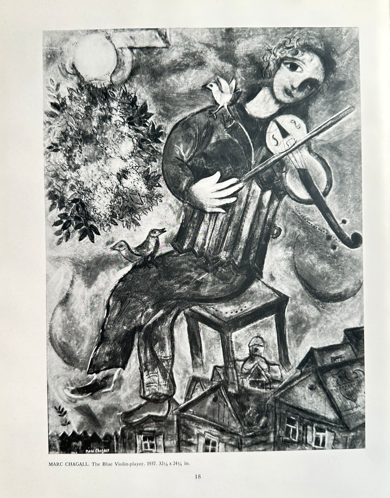 Marc Chagall (1887–1985), after – The Blue Violin-player – Offset print (20th Century) (1 of 2)